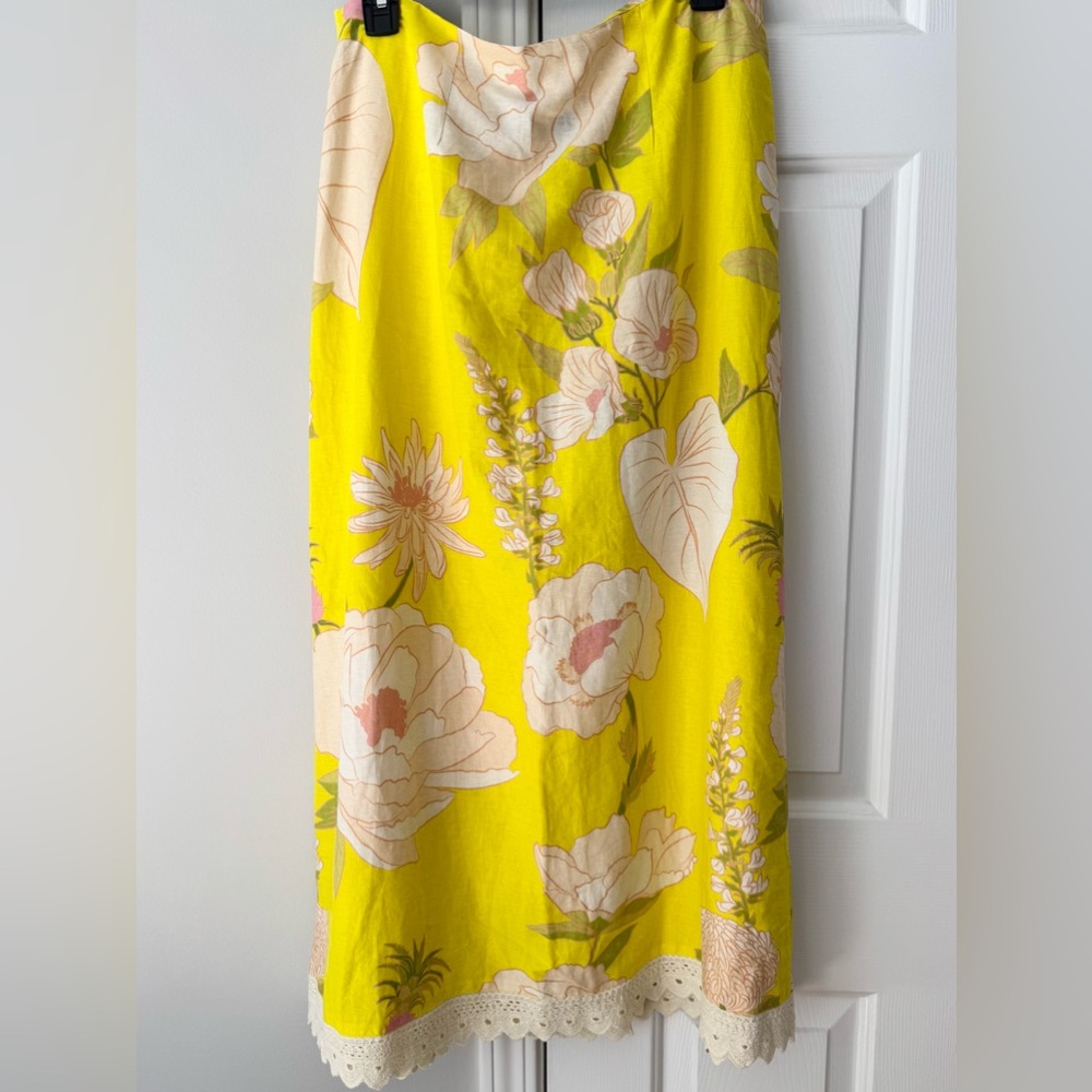 Farm Rio Garden Linen Blend Wrap Skirt, Size L - Picture 10 of 14